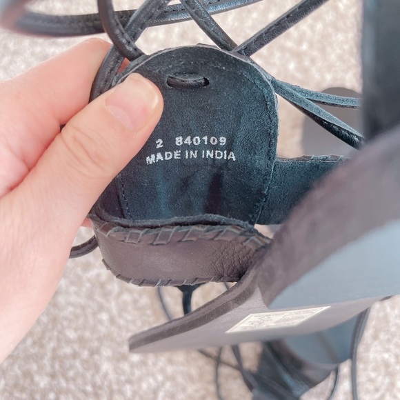 ASOS gladiator black floral red embroidered sandals made in India New - Picture 10 of 11